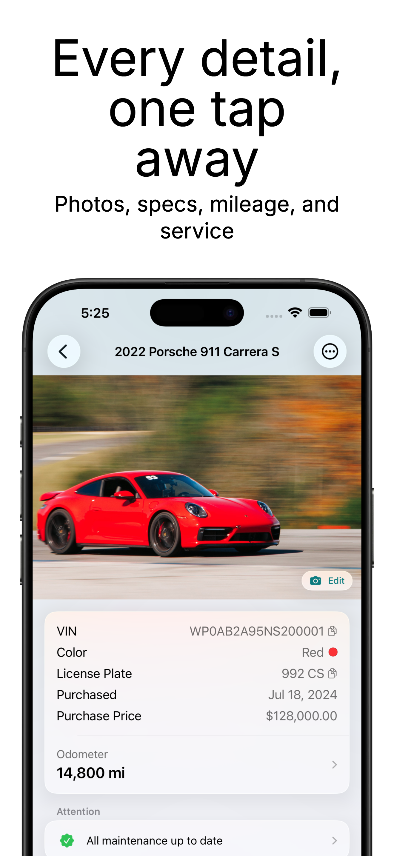 Vehicle detail with Porsche 911